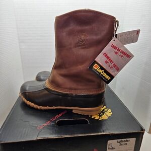 New LaCrosse Mesquite Mens 9 Boots Brown Leather Thinsulate USA‎ Made Zip Side
